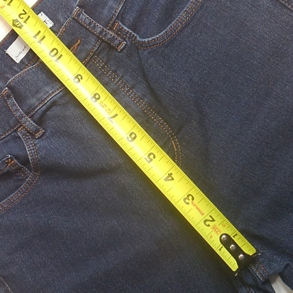 Ann Taylor LOFT High Waist Stretch Denim Blue Jeans Button Accents 26/2 - Picture 3 of 8